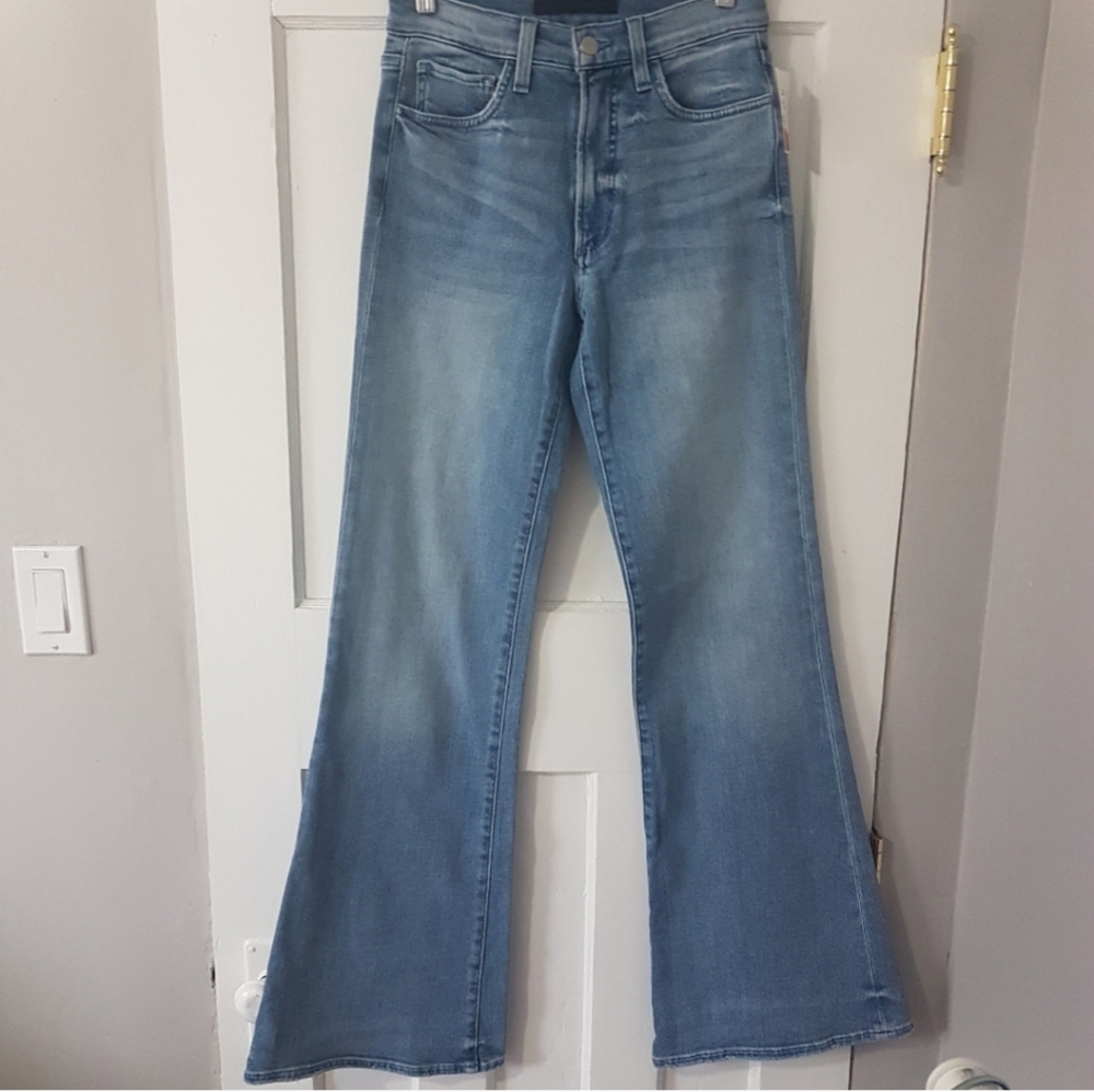 Women's Blue Flared Jeans - Picture 3 of 12